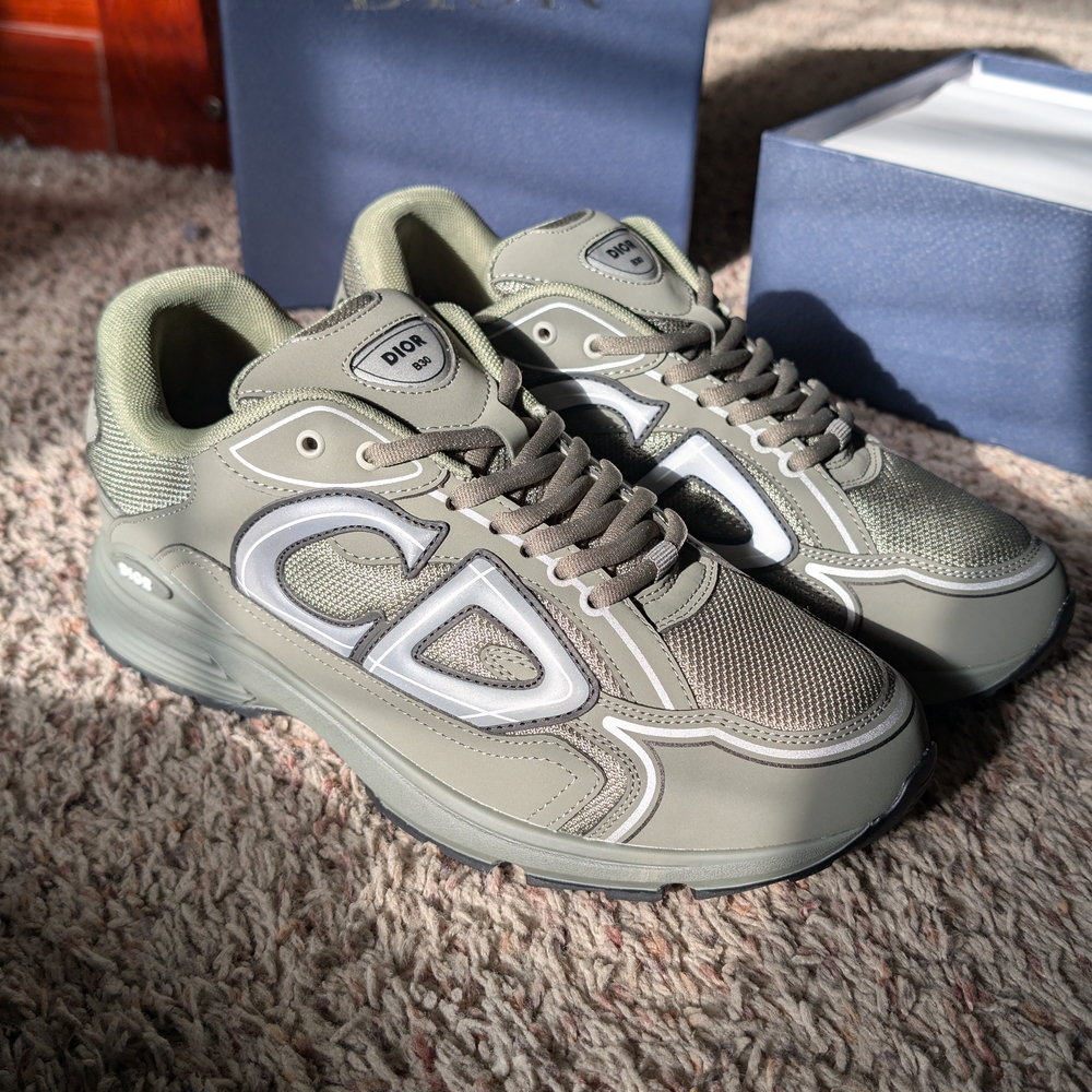 Dior Men's Sneakers in Olive and Gray